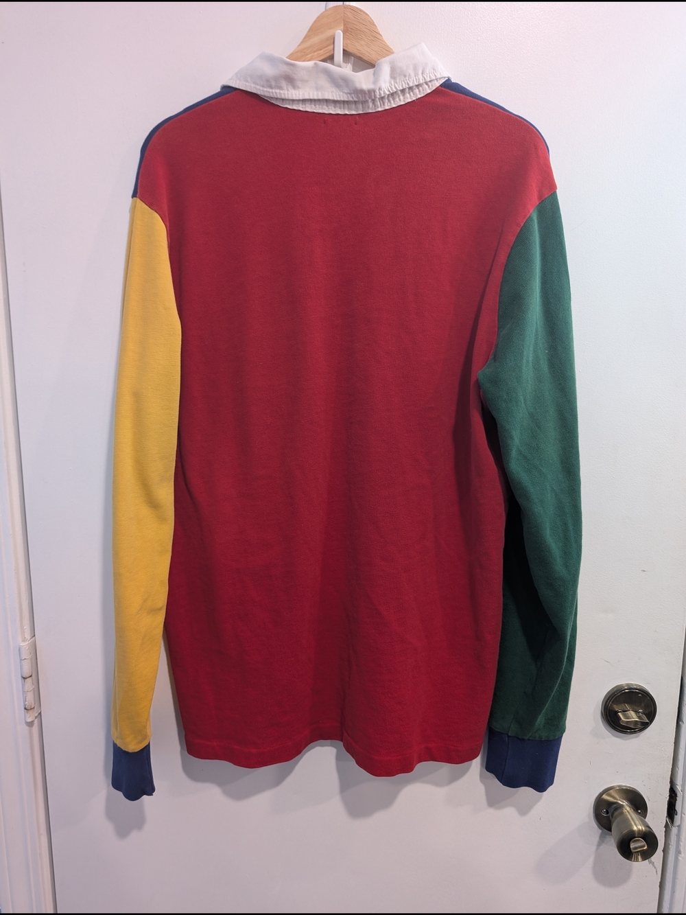 Polo Ralph Lauren Custom Fit Primary Multicolor Rugby Shirt Size Large - Picture 3 of 5